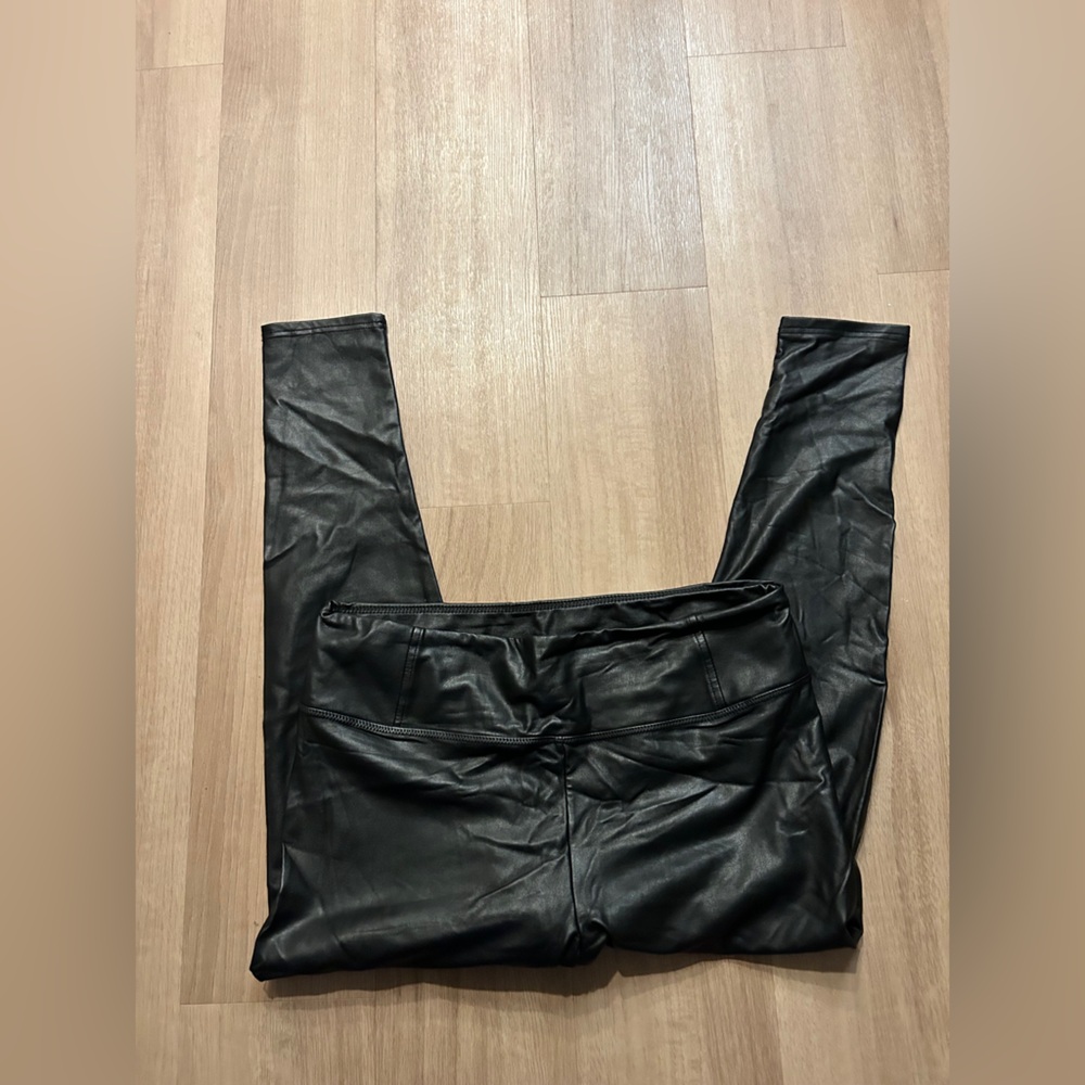For All 7 Kind- Black Faux Leather Leggings